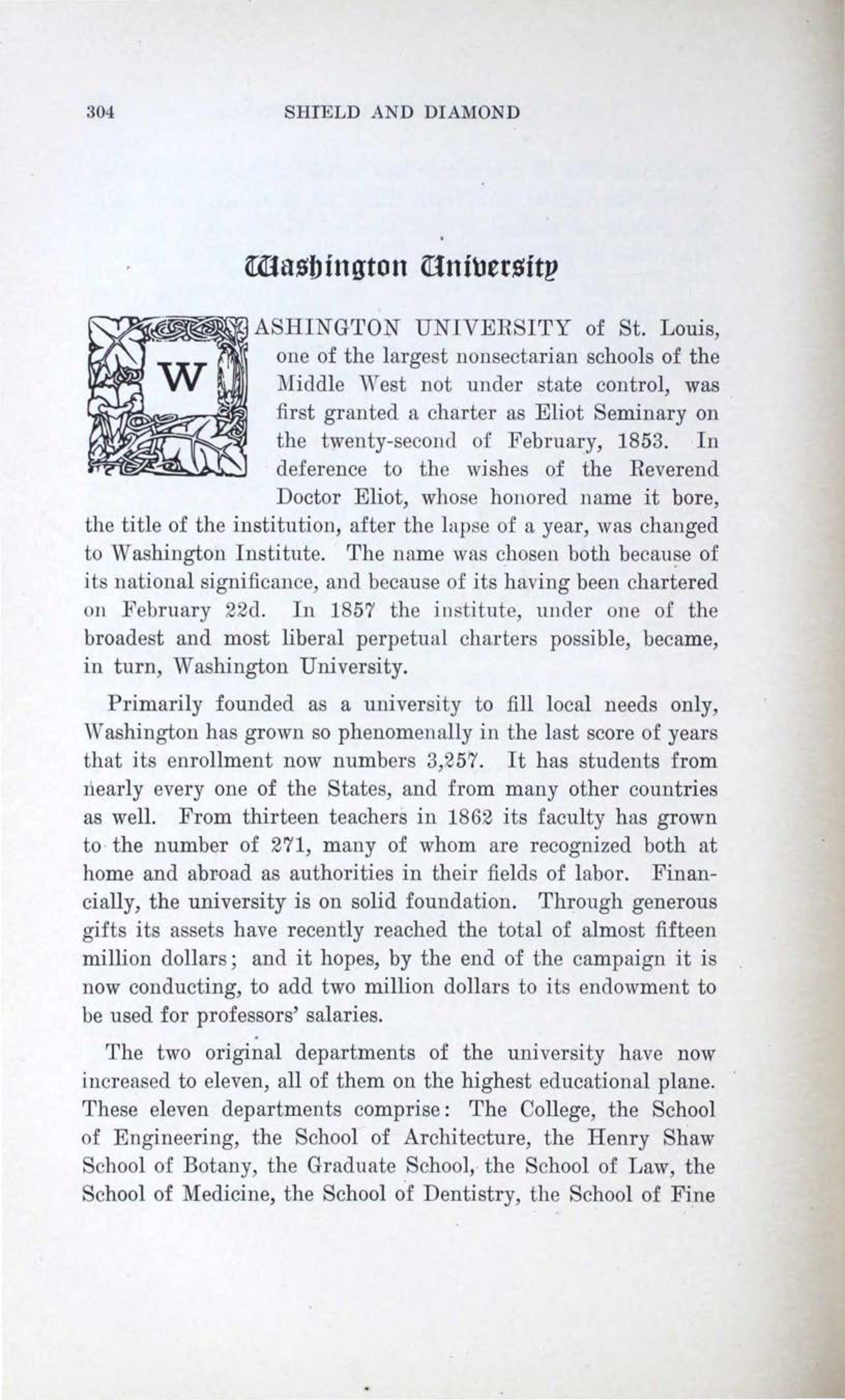Washington University, February 1920